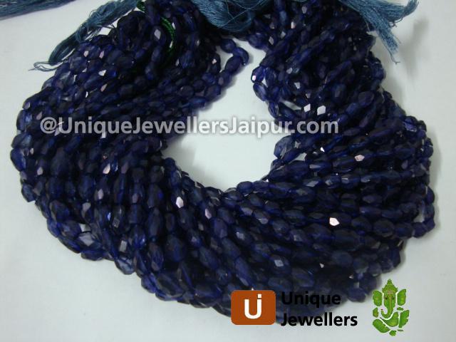 Iolite Faceted Oval Beads